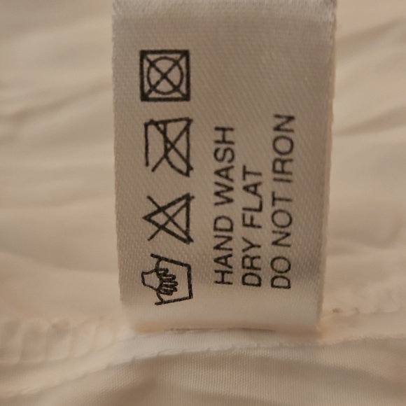 Vtg VIOLET & CLAIRE White Ruffle Hearts Jabot Crinkle Button Down Shirt - Picture 12 of 12